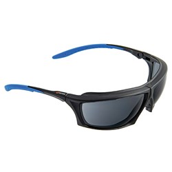 PROTEUS 2 SAFETY GLASSES SMOKE LENS DUST GUARD, RATCHET ARMS