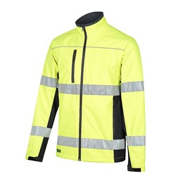 Hi-Vis Soft Shell 2 In 1 Biomotion Taped Jacket Yellow/Navy 6Xl