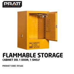 Flammable Storage Cabinet 30L 1 Door, 1 Shelf