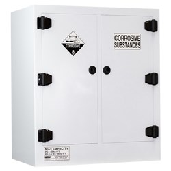 CORROSIVE SUBSTANCE STORAGE CABINET: POLYPROPYLENE - 160L - 2 DOORS - 4 SHELVES