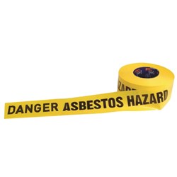 Barricade Tape - 300m x 75mm DANGER ASBESTOS DUST HAZARD Print