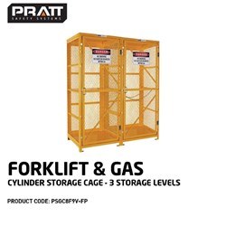 Forklift & Gas Cylinder Storage Cage. 3 Storage Levels. (Comes Flat Packed - Assembly Required)