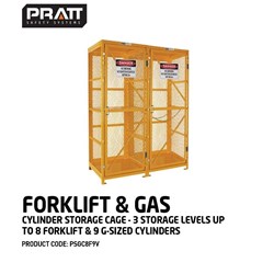 Forklift & Gas Cylinder Storage Cage. 3 Storage Levels Up To 8 Forklift & 9 G-Sized Cylinders