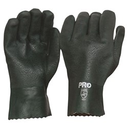 27Cm Green Double Dipped Pvc Gloves Large