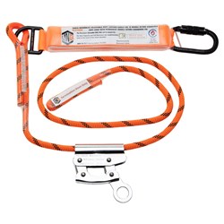 Single Leg 2M Shock Absorb Adjustable Rope Lanyard with Hardware KD & RG