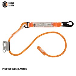 Single Leg 2M Shock Absorb Adjustable Rope Lanyard with Hardware SN & RG