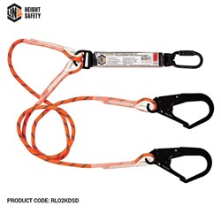 Double Leg Kernmantle 2M Shock Absorb Rope Lanyard with Hardware KD & SD X2