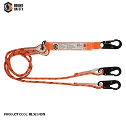 Double Leg Kernmantle 2M Shock Absorb Rope Lanyard with Hardware SN X3