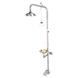 Combination 316Ss Shower With Eye & Face Wash, Bowl & Foot Treadle
