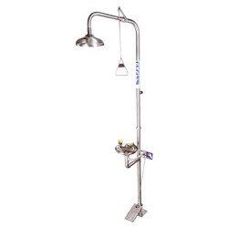 Combination 316Ss Shower And Eye Wash With Bowl & Foot Treadle