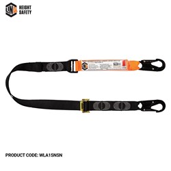 Elite Single Leg Shock Absorbing 2M Adjustable Lanyard with Hardware SN X2