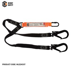 Elite Double Leg Elasticated Lanyard with Hardware KS & ST X2