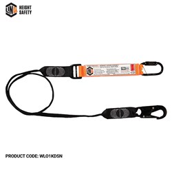 Elite Single Leg Shock Absorbing Webbing Lanyard with Hardware KD & SN