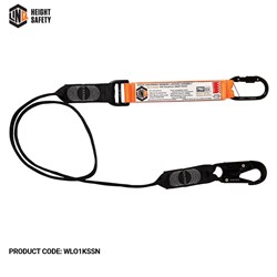 Elite Single Leg Shock Absorbing Webbing Lanyard with Hardware KS & SN