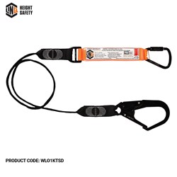 Elite Single Leg Shock Absorbing Webbing Lanyard with Hardware KT & SD