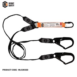 Elite Double Leg Shock Absorbing Webbing Lanyard with Hardware KS & SD X2