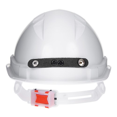V6 Hard Hat Vented With Lamp Bracket And Pushlock Harness - White
