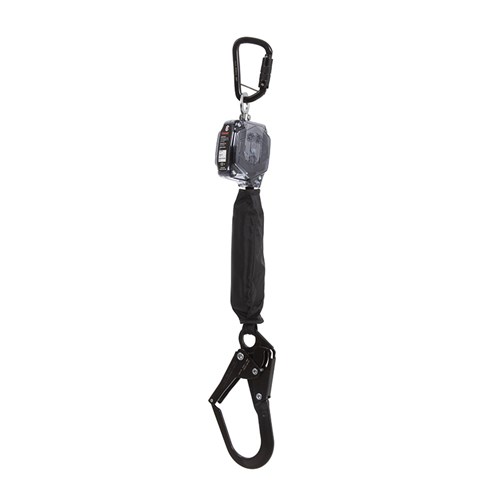 TETHA BLOQ 2M SELF RETRACTING LIFELINE C/W 1 X TRIPLE ACTION KARABINER AND 1 X DOUBLE ACTION SCAFF HOOK