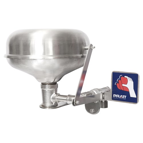 Pratt Wall Mounted Eye Wash With Eye Wash Nozzle With Bowl No Treadle - Flip Top Lid