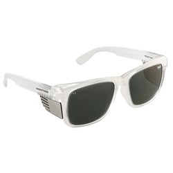 SAFETY GLASSES FRONTSIDE POLARISED SMOKE LENS WITH CLEAR FRAME