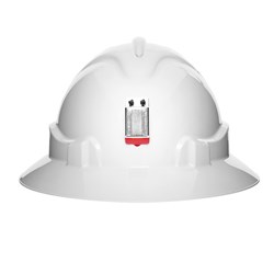 V6 Hard Hat Unvented Full Brim with Lamp Bracket and Ratchet Harness - White