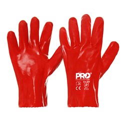 27Cm Red Pvc Gloves Large