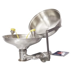 Pratt Wall Mounted Eye Wash With Eye Wash Nozzle With Bowl No Treadle - Flip Top Lid