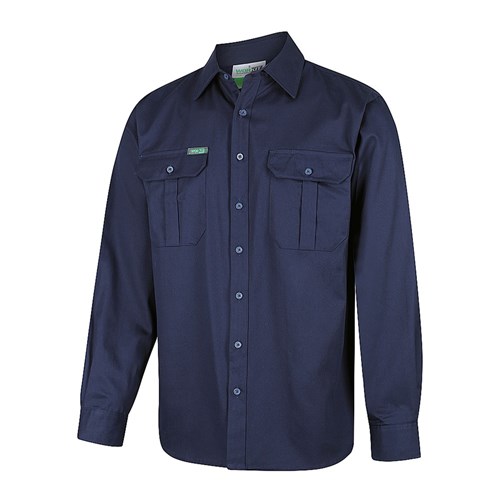Regular Weight Long Sleeve Shirt Navy 6Xl