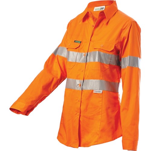 Hi Vis Women'S 2 Tone Lightweight Taped Shirt Orange 20