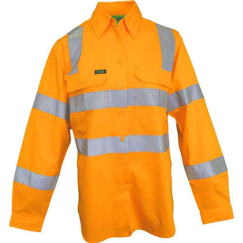 Hi-Vis Women'S Lightweight Vic Rail Taped Shirt