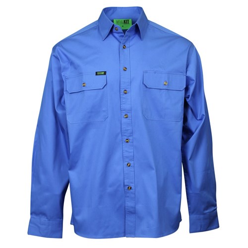 Lightweight Full Button Shirt Azure Blue 4Xl