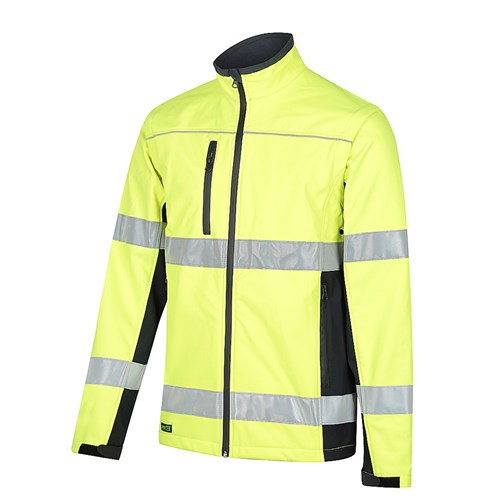 Hi-Vis Soft Shell 2 In 1 Biomotion Taped Jacket Yellow/Navy 6Xl