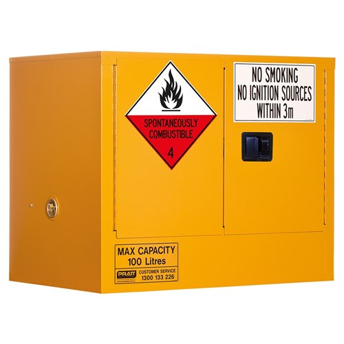 CLASS 4 DANGEROUS GOODS STORAGE CABINET: 100L - 2 DOORS - 1 SHELF