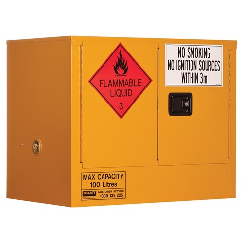 FLAMMABLE LIQUID STORAGE CABINET: 100L - 2 DOORS - 1 SHELF