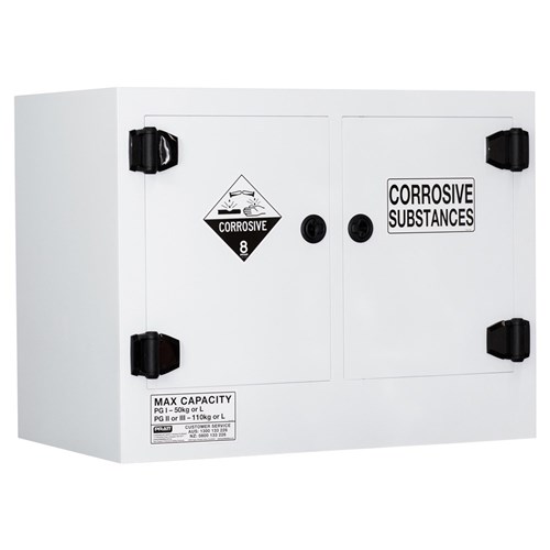 Corrosive Substance Storage Cabinet: Polypropylene - 110L - 2 Doors - 2 Shelves