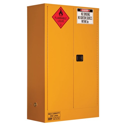 FLAMMABLE LIQUID STORAGE CABINET: 250L - 2 DOORS - 3 SHELVES