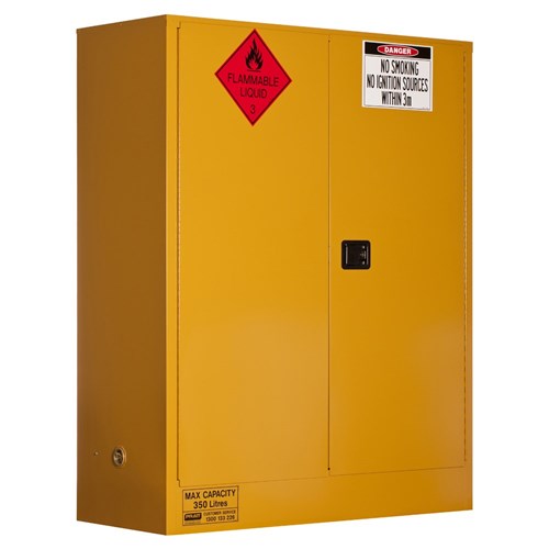 FLAMMABLE LIQUID STORAGE CABINET: 350L - 2 DOORS - 3 SHELVES