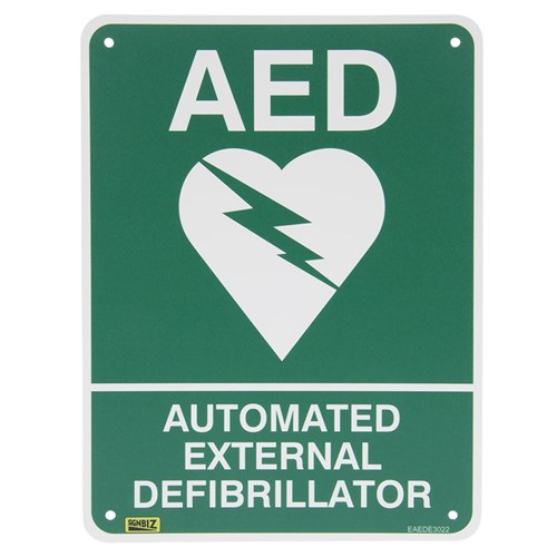 Aed Flat Sign 300X225
