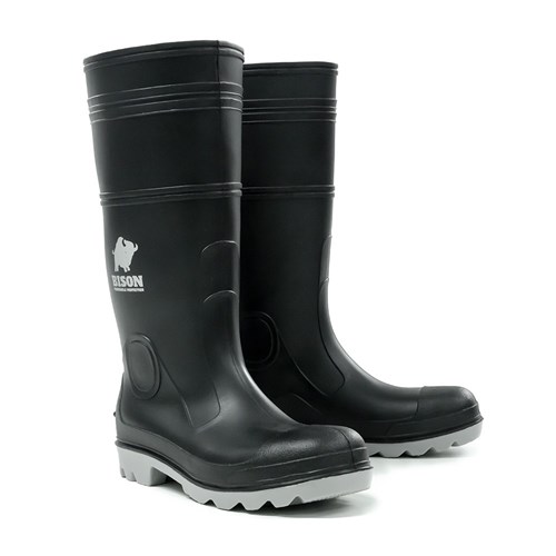 GUMBOOT INCA PVC BLACK GREY SIZE 6 Paramount Safety Products Paramount Safety Products