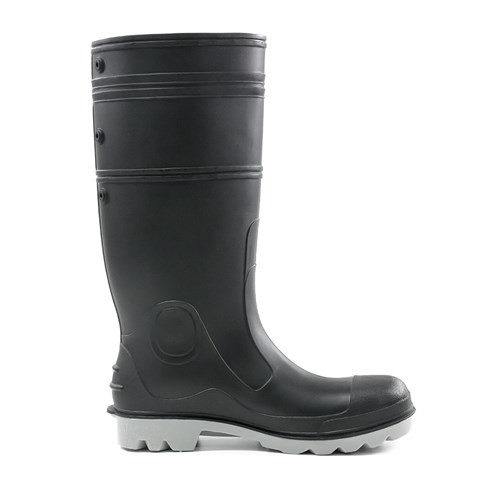 INCA PVC/Nitrile Safety Gumboot Black/Grey