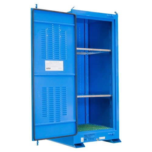 Dangerous Goods Outdoor Storage Cabinet:250L - 1 Door - 3 Shelves