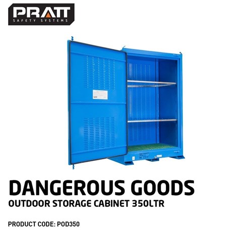 Dangerous Goods Outdoor Storage Cabinet:350L - 1 Door - 3 Shelves