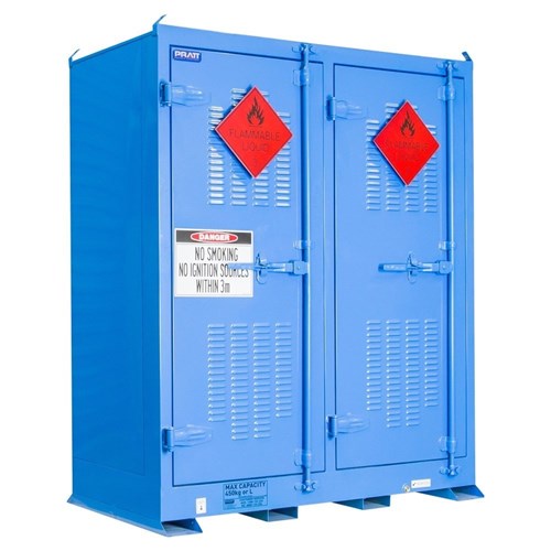 DANGEROUS GOODS OUTDOOR STORAGE CABINET:450L - 2 DOORS - 6 SHELVES