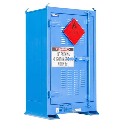 DANGEROUS GOODS OUTDOOR STORAGE CABINET:80L - 1 DOOR - 2 SHELVES