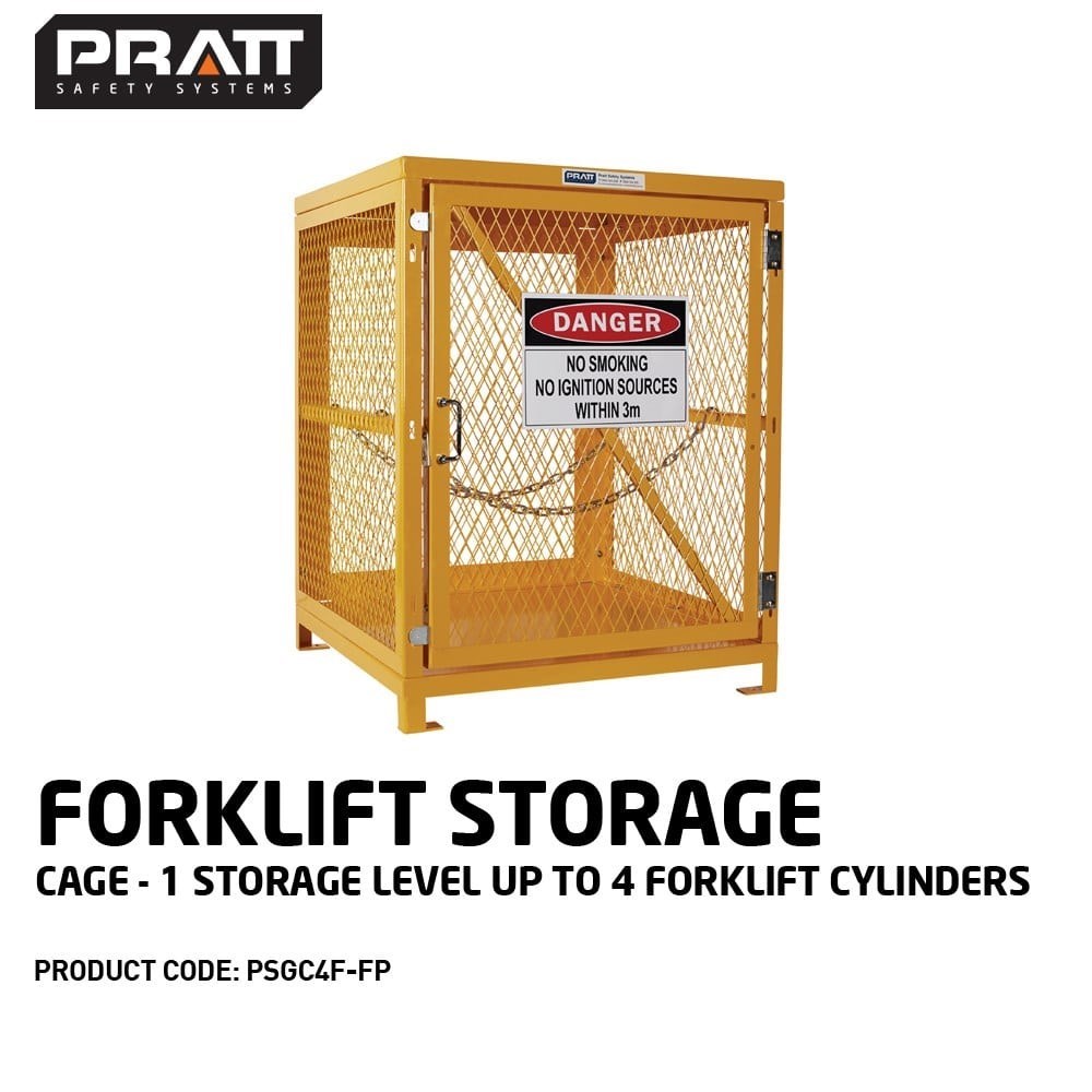 Forklift Storage Cage. 1 Storage Level Up To 4 Forklift Cylinders. (Comes Flat Packed - Assembly Required)