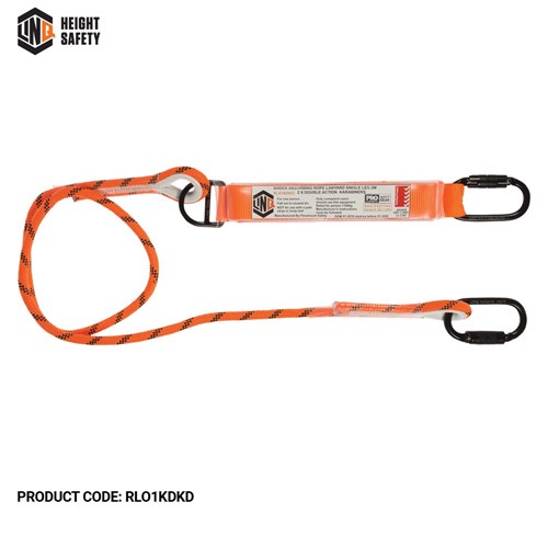 Single Leg Kernmantle 2M Shock Absorb Rope Lanyard with Hardware KD X2