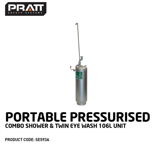 Portable Pressurised Combo Shower & Twin Eye Wash 106L Unit