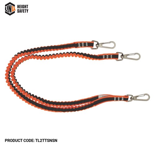 Twin Tail Tool Lanyard With 3 X Swivel Snap Hooks