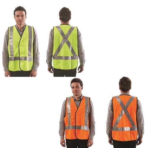 Fluro X Back Safety Vest - Day/Night Use