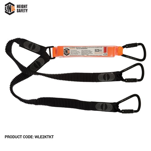 Elite Double Leg Elasticated Lanyard with Hardware KT X2